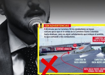 Brecha peligrosa en autopista