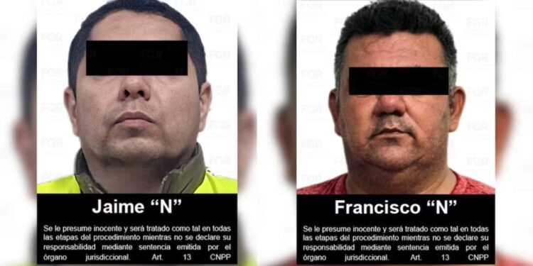 Two Frontal Mugshots of Two Men with Black Bars over Their Eyes, Labeled Jaime 'n' and Francisco 'n', with Spanish Legal Disclaimer Text. - Entre Regios